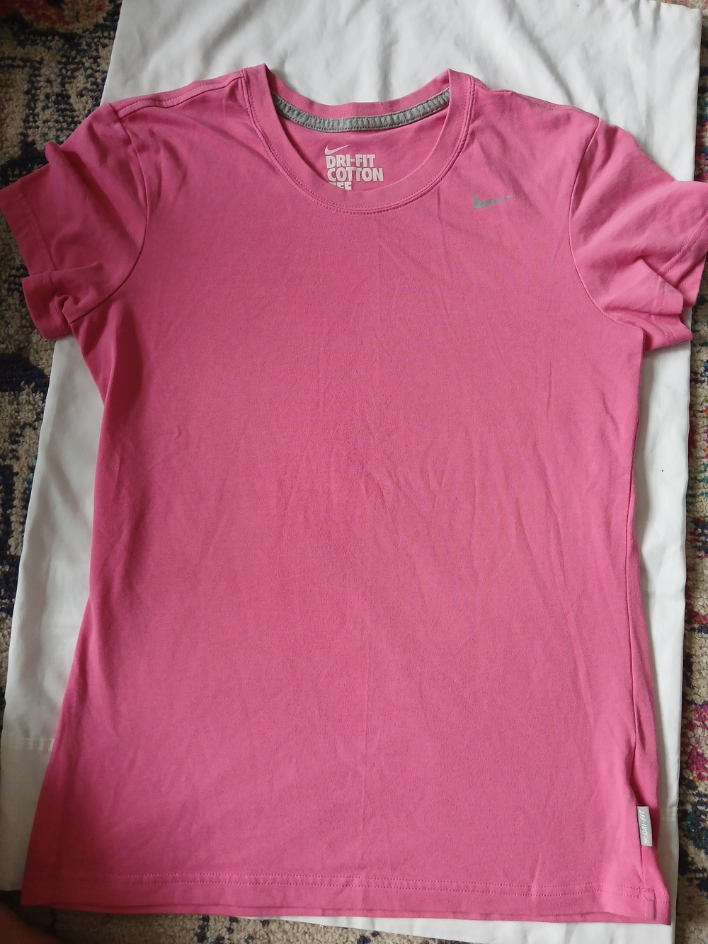 Nike Dri-Fit Cotton Pink Crewneck Tee